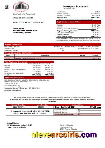 Andorra Andbank bank mortgage statement